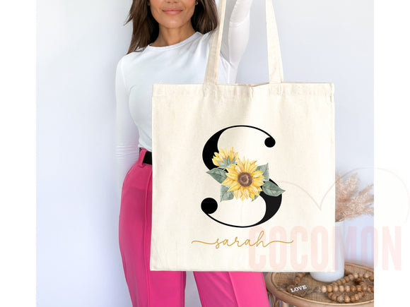 Custom Monogram Name Tote Bag Personalized Tote Bag Bridesmaid Gifts Bridal Party Custom Tote Bach Party Gift Customized Name Gift For Her