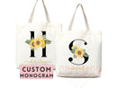 Custom Monogram Name Tote Bag Personalized Tote Bag Bridesmaid Gifts Bridal Party Custom Tote Bach Party Gift Customized Name Gift For Her
