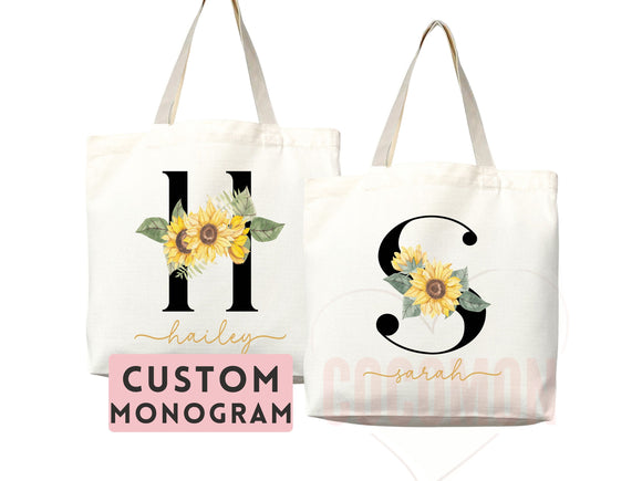 Custom Monogram Name Tote Bag Personalized Tote Bag Bridesmaid Gifts Bridal Party Custom Tote Bach Party Gift Customized Name Gift For Her