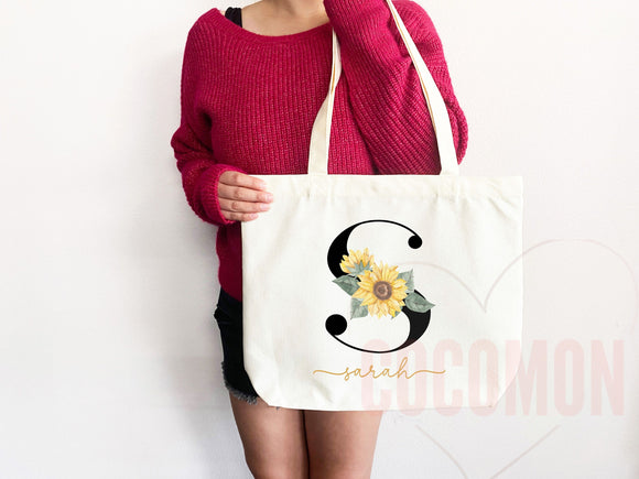 Custom Monogram Name Tote Bag Personalized Tote Bag Bridesmaid Gifts Bridal Party Custom Tote Bach Party Gift Customized Name Gift For Her