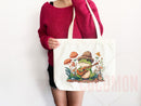 Mushroom Tote Bag Frog Mushroom Bag Cute Tote Bag Everyday Bag Shoulder Bag Canvas Tote Shopper Cottagecore Tote Bag Aesthetic Bag Frog Gift