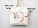 Custom Monogram Name Tote Bag Personalized Tote Bag Bridesmaid Gifts Bridal Party Custom Tote Bach Party Gift Customized Name Gift For Her