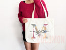 Custom Monogram Name Tote Bag Personalized Tote Bag Bridesmaid Gifts Bridal Party Custom Tote Bach Party Gift Customized Name Gift For Her