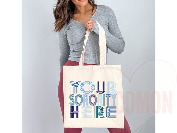 Custom Sorority Tote Bag Gift Rush Initiation Bid Day Big Little Gift Custom Name Sorority Gift College Tote Bag Personalized Gift For Her