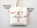 Custom Monogram Name Tote Bag Personalized Tote Bag Bridesmaid Gifts Bridal Party Custom Tote Bach Party Gift Customized Name Gift For Her