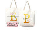 Custom Monogram Name Tote Bag Personalized Tote Bag Bridesmaid Gifts Bridal Party Custom Tote Bach Party Gift Customized Name Gift For Her