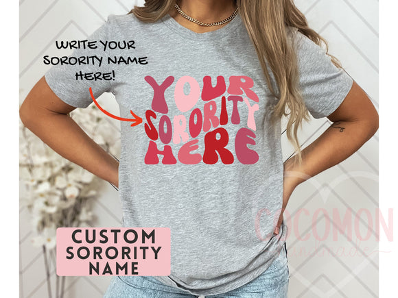 Custom Sorority Shirt Gift Rush Initiation Bid Day Big Little Shirt Gift Custom Name Sorority Gift College T Shirt Personalized Gift For Her