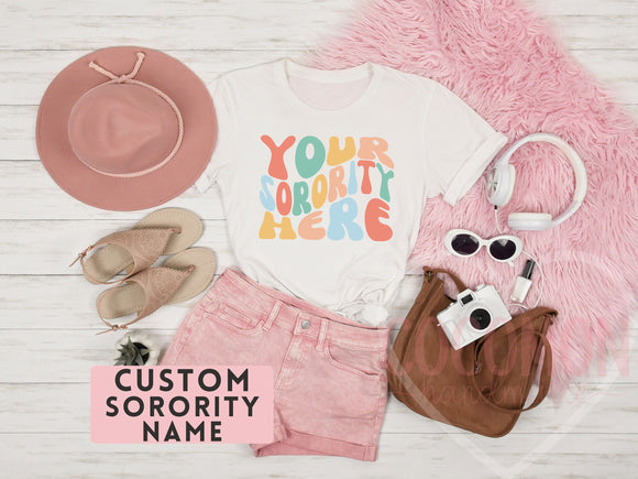 Custom Sorority Shirt Gift Rush Initiation Bid Day Big Little Shirt Gift Custom Name Sorority Gift College T Shirt Personalized Gift For Her