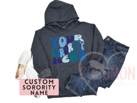Custom Sorority Hoodie Gift Rush Initiation Bid Day Big Little Hoodie Sweater Gift Custom Name Sorority Gift College Hoodie Custom Sweater