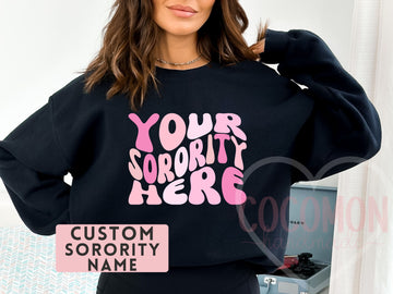 Custom Sorority Sweatshirt Gift Rush Initiation Bid Day Big Little Sweatshirt Sweater Gift Custom Name Sorority Gift College Custom Sweater