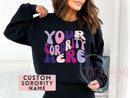Custom Sorority Sweatshirt Gift Rush Initiation Bid Day Big Little Sweatshirt Sweater Gift Custom Name Sorority Gift College Custom Sweater