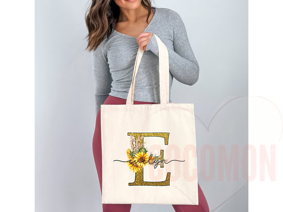 Custom Monogram Name Tote Bag Personalized Tote Bag Bridesmaid Gifts Bridal Party Custom Tote Bach Party Gift Customized Name Gift For Her