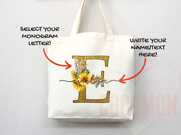 Custom Monogram Name Tote Bag Personalized Tote Bag Bridesmaid Gifts Bridal Party Custom Tote Bach Party Gift Customized Name Gift For Her