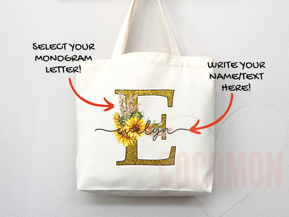 Custom Monogram Name Tote Bag Personalized Tote Bag Bridesmaid Gifts Bridal Party Custom Tote Bach Party Gift Customized Name Gift For Her