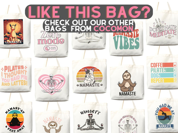 Yoga Canvas Tote Bag Fun Yoga Lover Gift for Yoga Tote Bag Everyday Tote Eco Friendly Aesthetic Tote Shopper Reusable Grocery Bag Cute Bag