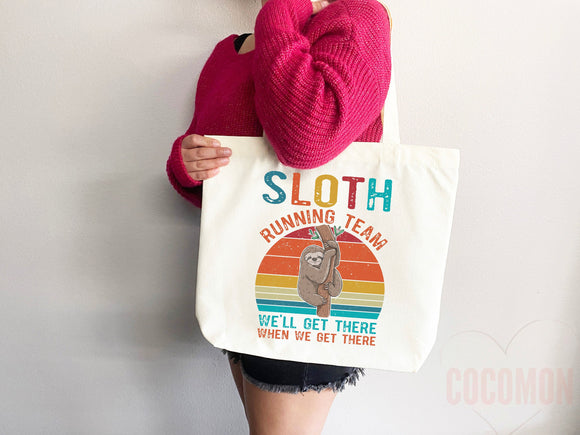 Sloth Canvas Tote Bag Funny Sloth Lover Gift Tote Bag Everyday Tote Eco Friendly Aesthetic Tote Shopper Reusable Grocery Bag Cute Bag Animal