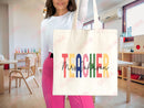 Teacher Appreciation Gift Tote Bag Canvas Custom Teacher Gift Personalized School Bag Gifted Teacher Tote Reusable Bag School Campus Bag