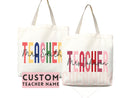 Teacher Appreciation Gift Tote Bag Canvas Custom Teacher Gift Personalized School Bag Gifted Teacher Tote Reusable Bag School Campus Bag