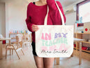 Teacher Appreciation Gift Tote Bag Canvas Custom Teacher Gift Personalized School Bag Gifted Teacher Tote Reusable Bag School Campus Bag