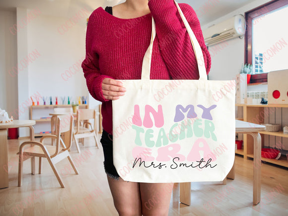 Teacher Appreciation Gift Tote Bag Canvas Custom Teacher Gift Personalized School Bag Gifted Teacher Tote Reusable Bag School Campus Bag