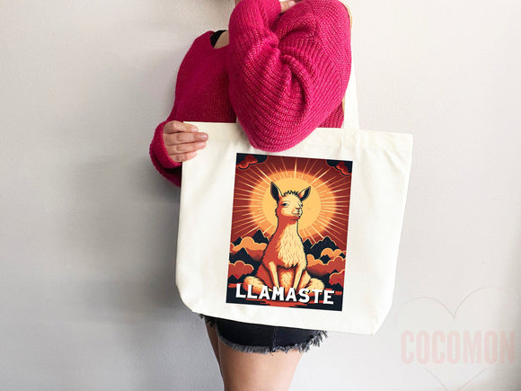 Yoga Canvas Tote Bag Fun Yoga Lover Gift for Yoga Tote Bag Everyday Tote Eco Friendly Aesthetic Tote Shopper Reusable Grocery Bag Cute Bag