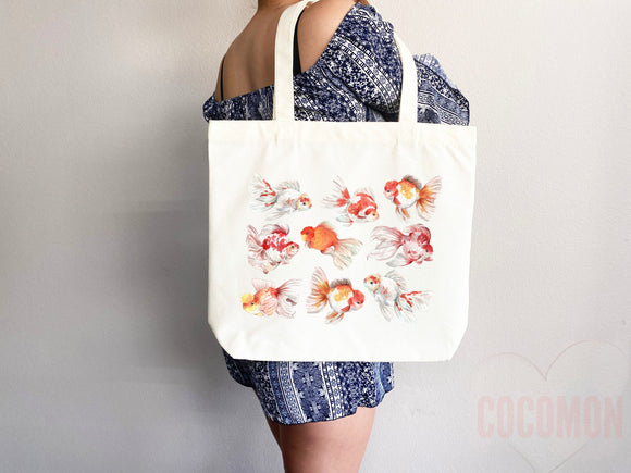 Goldfish Canvas Tote Bag Goldfish Lover Gift Tote Bag Everyday Tote Eco Friendly Aesthetic Tote Shopper Reusable Grocery Bag Cute Bag Animal