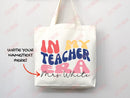 Teacher Appreciation Gift Tote Bag Canvas Custom Teacher Gift Personalized School Bag Gifted Teacher Tote Reusable Bag School Campus Bag