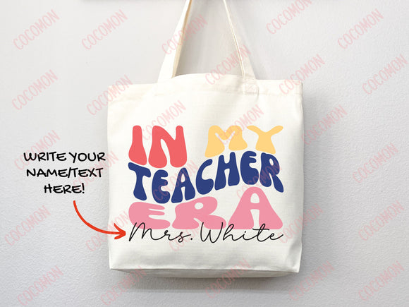 Teacher Appreciation Gift Tote Bag Canvas Custom Teacher Gift Personalized School Bag Gifted Teacher Tote Reusable Bag School Campus Bag