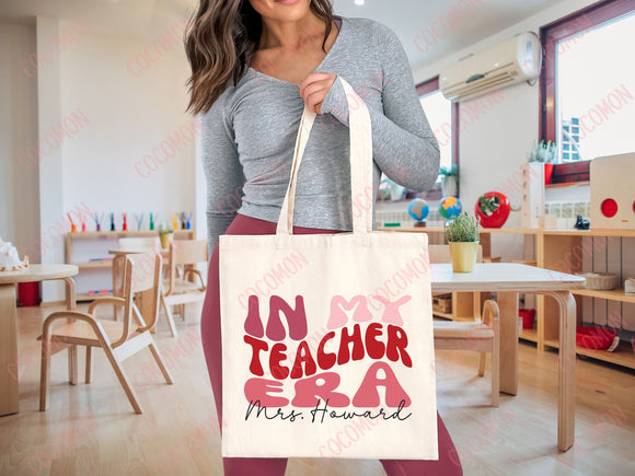 Teacher Appreciation Gift Tote Bag Canvas Custom Teacher Gift Personalized School Bag Gifted Teacher Tote Reusable Bag School Campus Bag