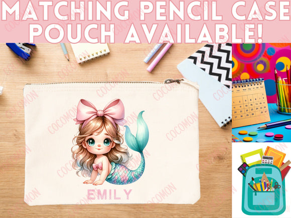 Personalized Name Tote Bag Library Bag Kindergarten Mermaid Gift Custom Name Tote Bag Custom Tote Customized Name Gift For Kids School Bag