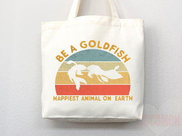 Goldfish Canvas Tote Bag Goldfish Lover Gift Tote Bag Everyday Tote Eco Friendly Aesthetic Tote Shopper Reusable Grocery Bag Cute Bag Animal