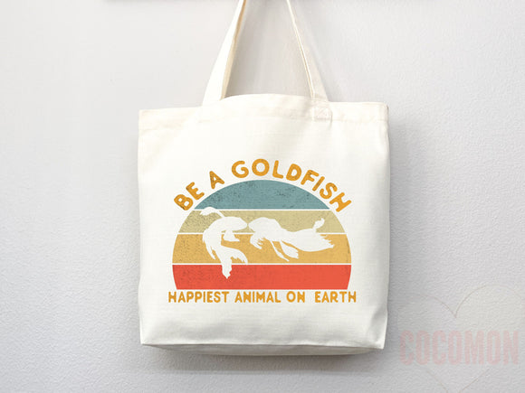 Goldfish Canvas Tote Bag Goldfish Lover Gift Tote Bag Everyday Tote Eco Friendly Aesthetic Tote Shopper Reusable Grocery Bag Cute Bag Animal