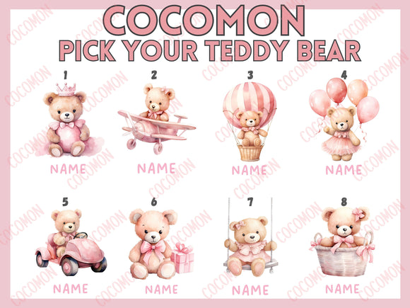 Personalized Name Teddy Bear Tote Bag Gift Daycare Diaper Bag Custom Name Tote Customized Name Back to School Bag for Kids Bag Kindergarten