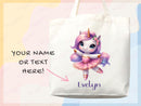 Unicorn Personalized Name Tote Bag Kids Unicorn Gift Daycare Diaper Bag Library Custom Name Tote Back to School Bag for Kids Kindergarten