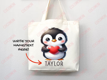 Zoo Animal Name Tote Bag — Personalized Kids Gift (054)