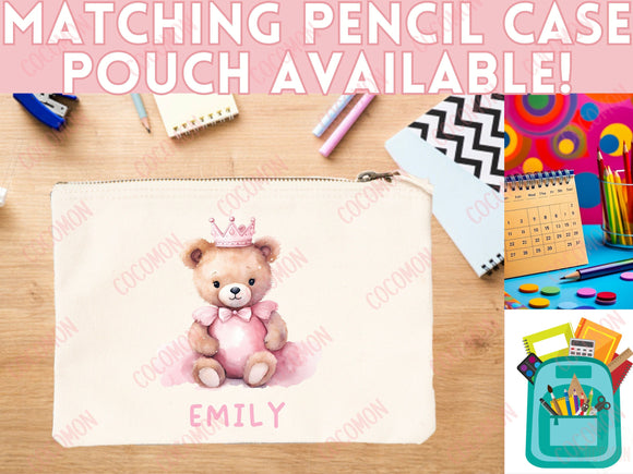 Personalized Name Teddy Bear Tote Bag Gift Daycare Diaper Bag Custom Name Tote Customized Name Back to School Bag for Kids Bag Kindergarten