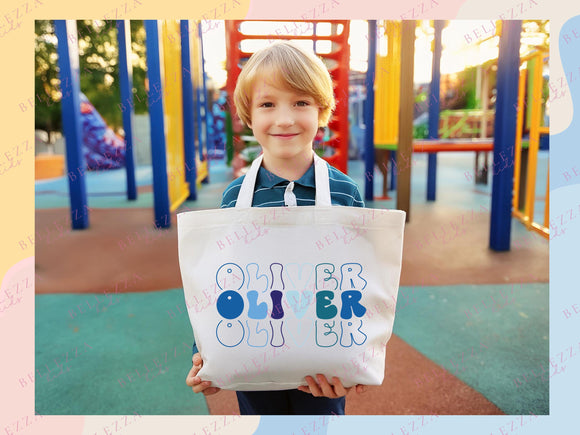 Personalized Name Tote Bag Custom Name Tote Bag Custom Tote Shopper Womens Bag Customized Name Gift For Her Kids Bag School Bag For Kids