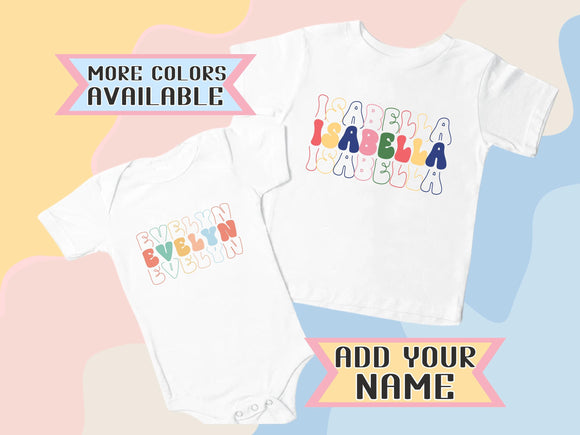 Custom Kids' T-Shirt Infant Bodysuit New Born Gift Personalized Name Kids Gift Preschool Shirt Toddler Tshirt Customized Gift for Boys 011