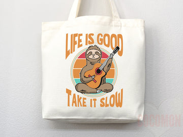 Sloth Canvas Tote Bag Funny Sloth Lover Gift Tote Bag Everyday Tote Eco Friendly Aesthetic Tote Shopper Reusable Grocery Bag Cute Bag Animal