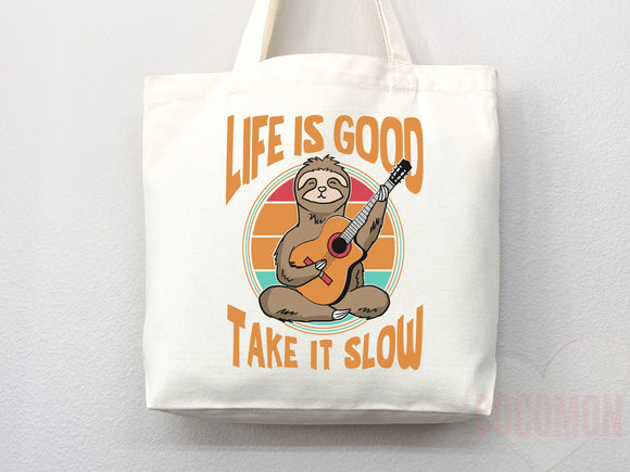 Sloth Canvas Tote Bag Funny Sloth Lover Gift Tote Bag Everyday Tote Eco Friendly Aesthetic Tote Shopper Reusable Grocery Bag Cute Bag Animal