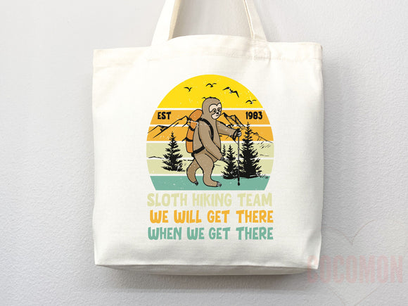 Sloth Canvas Tote Bag Funny Sloth Lover Gift Tote Bag Everyday Tote Eco Friendly Hiker Gift Tote Hiking Reusable Grocery Bag Cute Bag Animal
