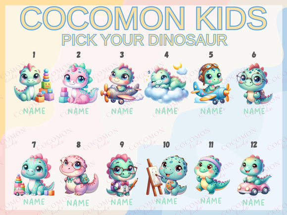 Dinosaur Personalized Name Tote Bag Kids Cute Gift Daycare Diaper Bag Library Custom Name Tote Back to School Bag for Kids Kindergarten