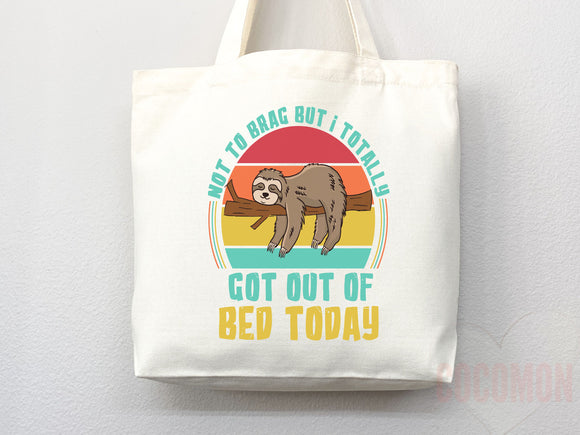 Sloth Canvas Tote Bag Funny Sloth Lover Gift Tote Bag Everyday Tote Eco Friendly Hiker Gift Tote Hiking Reusable Grocery Bag Cute Bag Animal