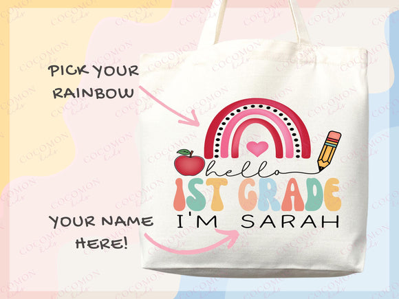 Personalized Name Tote Bag Custom Name Tote Bag Custom Tote Shopper Womens Bag Customized Name Gift For Her Kids Bag School Bag For Kids