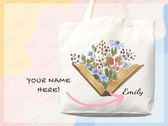 Personalized Name Tote Bag Custom Name Tote Bag Custom Tote Shopper Library Bag Customized Name Gift For Her Kids Bag School Bag For Kids