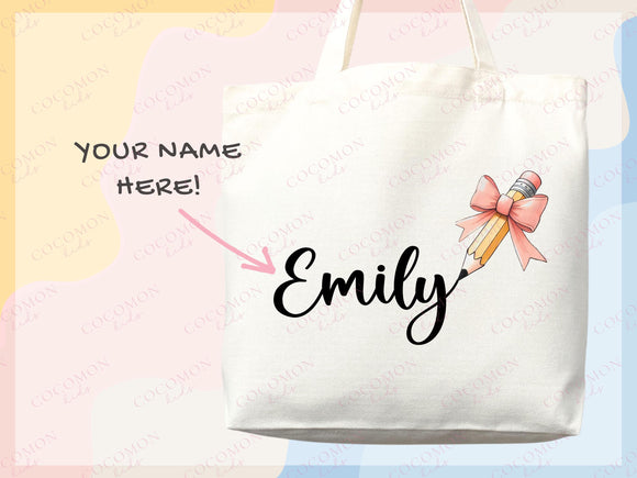Personalized Name Tote Bag Custom Name Tote Bag Custom Tote Shopper Womens Bag Customized Name Gift For Her Kids Bag School Bag For Kids