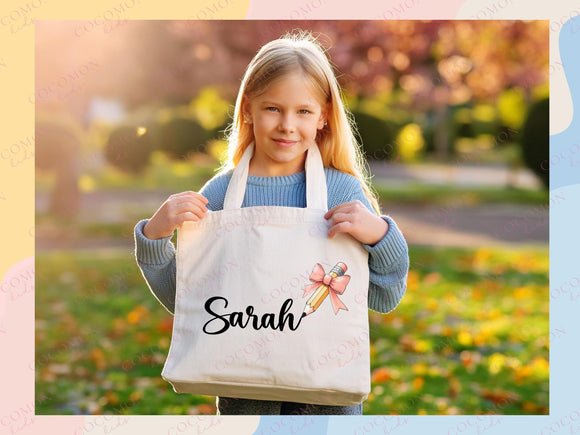 Personalized Name Tote Bag Custom Name Tote Bag Custom Tote Shopper Womens Bag Customized Name Gift For Her Kids Bag School Bag For Kids