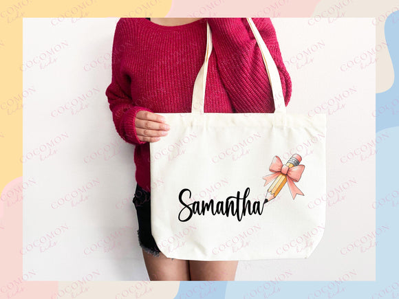 Personalized Name Tote Bag Custom Name Tote Bag Custom Tote Shopper Womens Bag Customized Name Gift For Her Kids Bag School Bag For Kids