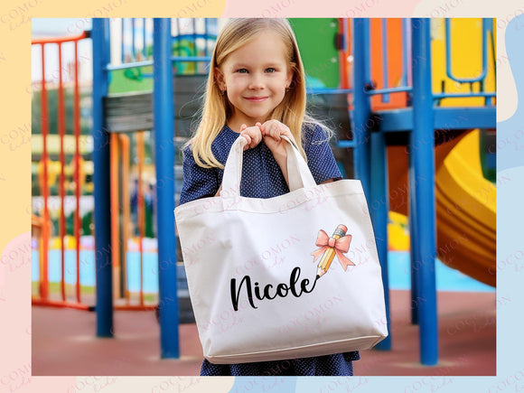 Personalized Name Tote Bag Custom Name Tote Bag Custom Tote Shopper Womens Bag Customized Name Gift For Her Kids Bag School Bag For Kids