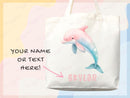 Custom Name Tote Bag Kids Sea life Shark Dolphin Turtle Gift Daycare Diaper Bag Personalized Name Back to School Bag for Kids Kindergarten